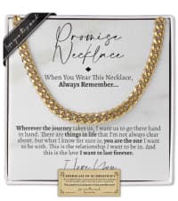 Love You This Much Promise Cuban Chain Necklace for Him, 7mm Thick, Sentimental Gift for Him, BF Gift for Birthday, Gift Ideas for Boyfriend