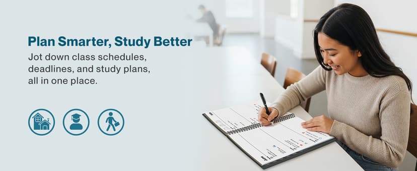 Dunwell 2026 Planner Book 8.5x11, Weekly Monthly Calendar, Jan to Dec, Large Daily Organizer with Laminated Tabs, Bookmark, Notes Section & Stickers