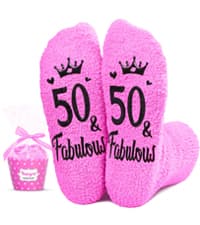 HAPPYPOP 50th Birthday Gifts Ideas - 50 Year Old Gift Socks for Women Men Friends, Turning 50 Gifts