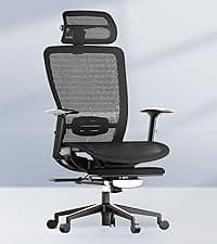 FLEXISPOT OC3 Cloud Ergonomic Office Chair with Footrest, High Back Computer Chair with Adjustable Lumbar Support/2D Headrest, Desk Chairs for Home Office Gaming Working, Black,Foam Seat,Cloud-F