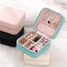 TRODANCE Mini Jewelry Travel Case, Small Portable Jewellry Organizer Box Portable Display Storage Box for Rings Earrings Necklaces, Gifts for Girl, Women, Wedding, Birthday, Mom, Mother's Day (Blue) B09631PYPT