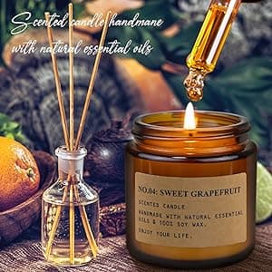 8 Pack Candles for Home Scented,Aromatherapy Jar Candle Gifts for Women, Natural Soy Wax Amber Candle Set, Scented Candles Set for Birthday Valentine Mother's Christmas Day Present