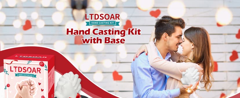 LTDSOAR Hand Casting Kit, Couples with Practice Kit, Hand Mold Kit for Adults & Kids, Romantic Anniversary Wedding Birthday for Her or Him,Boyfriend Girlfriend Unique Christmas Stocking Stuffers Gift