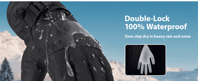 Pixel Panda Mens Winter Gloves Waterproof, Gloves for Cold Weather Extreme Women with 3M Thinsulate and Thick Plush Fleece