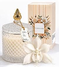 Decorative Soy Candles Birthday Gifts for Women, Elegant Glass Jar, 14.8oz, 80Hr Long Lasting Burn, Luxury Candles for Women VIONAMI Queen of The Night Rare Flower Fragrance Luxury Scented Candle Gift B0FBMNBQ3D