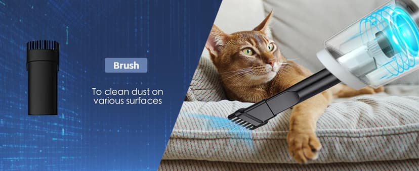 EABOSON Handheld Vacuum Cordless, 16000PA High Power Suction Hand Held Car Vacuum Cleaner Portable with Washable Filter & Multi Accessories, Rechargeable Dust Busters for Car Home Office and Pet Hair