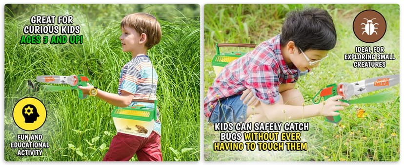 Nature Bound Bug Catcher Vacuum with Light Up Critter Habitat Case | Eco-Friendly Outdoor Toys for Kids | Includes Vacuum and Cage | Bug Vacuum for Kids Toy | Bug Catcher Vacuum