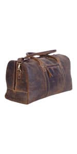 KomalC Premium Buffalo Leather Toiletry Bag for Men & Women – Leather Dopp Kit With Water resistant Lining, Premium Toiletry Travel Pouch, Unisex Wash Bag for Toiletries, Gifts for Men and Women