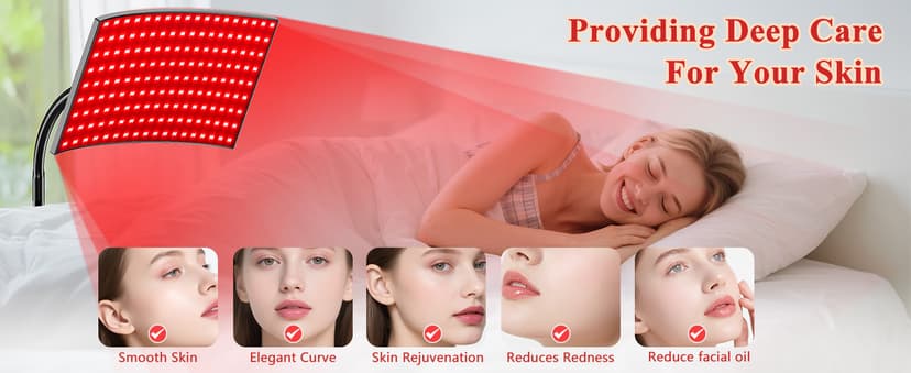 Red Light Therapy for Body Face Infrared Light Therapy for Body with 660nm & 850nm Near Infrared LED Red Light Therapy Panel at Home Protective Glasses for Home Use, Gift for Women Girl B0FH6FN9ZL