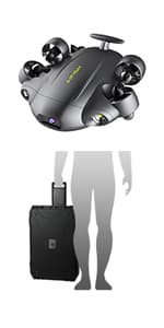 FIFISH QYSEA V6 Expert M200A Underwater Drone with Robotic Arm, AI Vision Lock Portable ROV with Q-Interface, Underwater Robot with Industrial Case, 6 Hours Working Time, 4K Camera, 660ft Dive