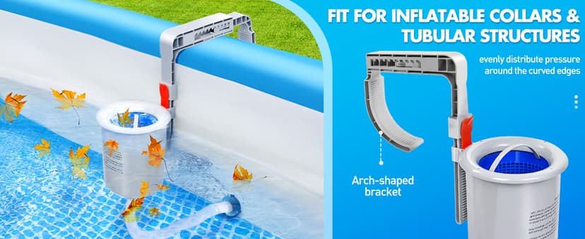 DeeprClean Above Ground Pool Surface Skimmer, Automatic Pool Skimmer for Top of Water, Wall Mount Surface Skimmer with Removable Skimmer Basket, Floating Pool Filter Pool Cleaning Maintenance Kit