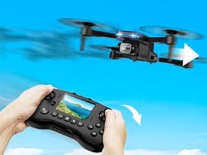 Drone with Camera - Drone with Screen on Controller for Beginners, Foldable Remote Control Quadcopter with Gesture Control, 3D Flip, One Key Start, Emergency Stop, 2 Batteries, Easier to use