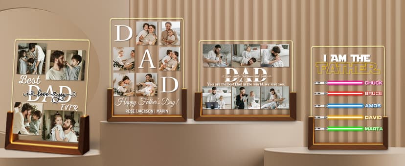 Personalized Best Friend Birthday Gifts for Women, Custom Acrylic Plaque Printed Walnut Picture Frame With LED Night Light, Personalized Christmas Gifts for Friendship, Friend, Women, Besties, BFF