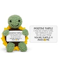 OASSIE Thank You Gifts for Women - Mini Handmade Positive Tulip Flowers Crochet with Message Card - Christmas Birthday Farewell Employee Appreciation Gifts for Coworkers, Emotional Support Crochet