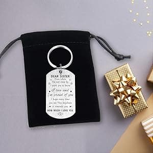 Resdink Sister Gifts for Girl Women - I Love My Sister Mothers Day Birthday Graduation Keychain, Proud of Best Sisters Present