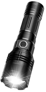 Solar/Rechargeable Multi Function 1000 Lumens LED Flashlight, with Emergency Strobe Light and 1200 Mah Battery, Emergency Power Supply and USB Charging Cable, Fast Charging (1PC)