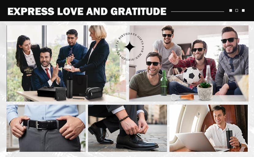 Skylety 13 Pcs Birthdays Gifts Baskets for Men Father Gift for Men Birthdays Gift Box 16 oz Tumblers Wallet Toiletry Bag Sock Bottle Opener Belt Bracelet Glasses Pen for Father's Day Dad Husband B0DJ92ZCJ1