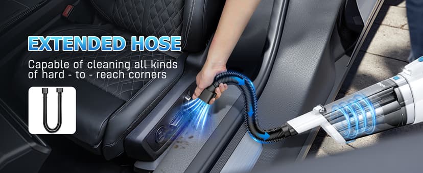 AHNR Handheld Vacuum Cordless, 16000PA Powerful Suction Hand Held Vacuum Dust Busters Cordless Rechargeable with LED Light & 2 HEPA Filters, Portable Car Vacuum Cleaner High Power for Car Home Office