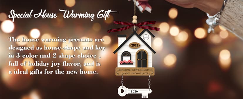 Housewarming Gifts for New Home - Housewarming Gift Presents for Women, Couple - New House New Beginning - Wooden Ornament House Warming Gifts New Home Ornament 2026 - New Home Owners Gift Ideas B0DNW6THX1