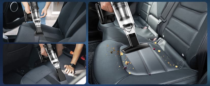 Handheld Vacuum Cleaner Cordless- 35000PA Strong Suction for Car & Home, Car Vacuum Portable Rechargeable Lightweight for Pet Hair with HEPA Filter, Quick Clean in Office/Desk/Couch (Black)