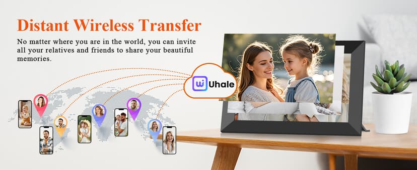 BIGASUO 10.1 Inch WiFi Digital Picture Frame, IPS HD Touch Screen Cloud Smart Photo Frames with Built-in 32GB Memory, Wall Mountable, Auto-Rotate, Share Photos Instantly from Anywhere