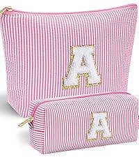 YOOLIFE Birthday Gifts for Women - Birthday Gifts Idea for Her Friends Female Teacher | Personalized Cute Makeup Bag for Women Girlfriend | Cosmetic 2 Pieces Toiletry Makeup Pouch Mothers Day Gifts L