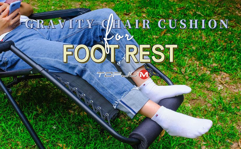 2 Pack Zero Gravity Chair Foot Rest, TOPJUM Footrest Cushion for Anti Gravity Folding Recliner, Footrest Padding for Patio Lawn Outdoor Chair, Lounge Accessory for Tall User (Black - Set of 2)