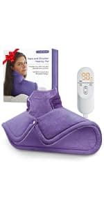 Heating Pad for Neck and Shoulder Pain Relief, Birthday Christmas Gifts for Women Mom Wife, 2lb Heated Neck Wrap Warmer for Daily Comfort, 6 Heat Settings 2 Hours Auto Shut Off, 17x23 inch, Blue