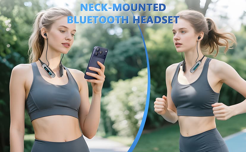 MZYQCY Neckband Bluetooth Headphones,80H Playback Wireless in-Ear Earbuds with Microphone, Sweatproof Around The Neck Headphones for Sport,Running,Workouts (Black)
