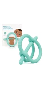Frida Baby Silicone Teething Toys, 4-in-1 Teether for Babies & Infants, Teething Relief for 0-18 Months, Not-Too-Cold-to-Hold Baby Teether, BPA-Free