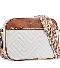 BOSTANTEN Quilted Crossbody Bags for Women Vegan Leather Purses Small Shoulder Handbags with Wide Strap