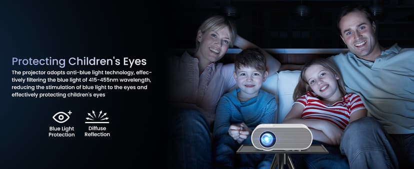 Projector, Native 1080P Full HD Bluetooth Projector with Speaker, Outdoor Portable Movie Mini Projector Compatible with Laptop, Smartphone, TV Stick, Xbox, PS5