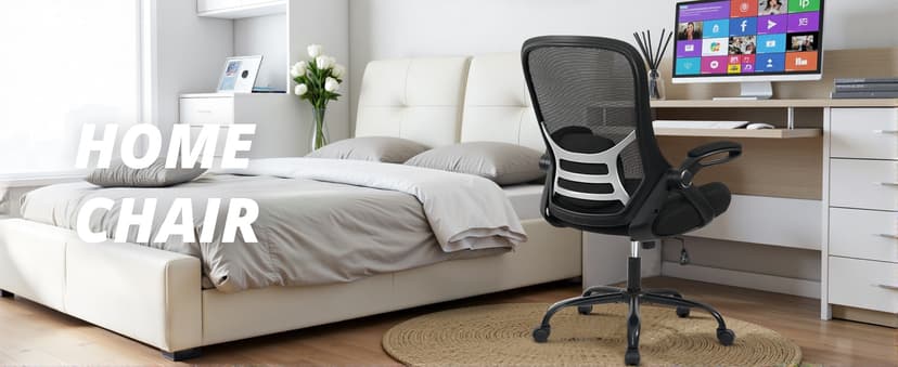 HYLONE Big and Tall 400lbs Heavy Duty Office Chair, 5" Thickened Seat Ergonomic Desk Chair with Adjustable Armrests, Home Office Computer Chairs for Long Hours Mesh Executive Chair(Black)