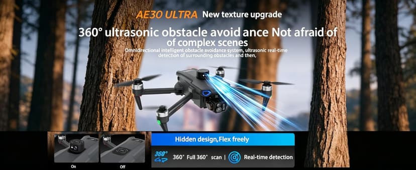 professional drone s with camera for adults 4K Video long range ,3-Axis Gimbal EIS 8K Camera drone with7.2'' HD Touch Screen on controller, 5G GPS Brushless Motor, Built-in Obstacle Avoidance 360 ,with Airdrop, 3 Batteries (black)