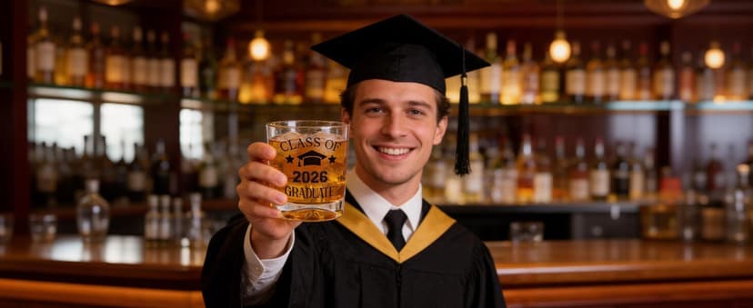7oz Graduate Whiskey Glasses, Masters Degree Graduation Gift for Brother Son Him, College Grad Present Class of 2026 Graduate Whiskey Glass, Masters Graduation Gifts for Men B0GJLB9JFY