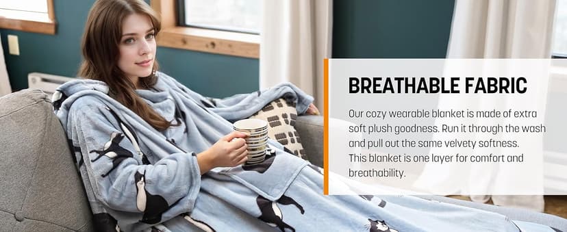 Cozy Sleeve Design for Hands-Free Comfort, Perfect for Reading, TV Time & Relaxing, Christmas & Birthday Gift Catalonia Wearable Blanket with Sleeves for Women & Men, Fleece Wrap Throw B075M2FQYV