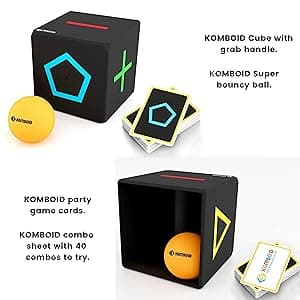 KOMBOID Ball Bouncing Skill Game for Teenagers and Adults. 12+ Years Old. Cube X 1, Single Cube, 2 Balls.
