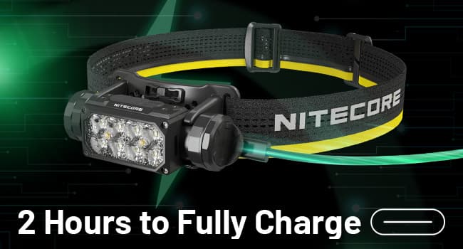 Nitecore HC65 UHE Headlamp, 2000 Lumen Max Heavy Duty Metal, USB-C Rechargeable with White, Red, and Reading Lights for Camping, Hiking, Hunting, and Industrial Works (Black)