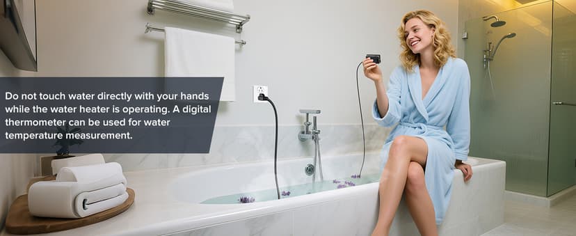 Portable Water Heater 2000W, Pool Heater - Immersion Heater with Digital Thermometer, Upgraded Magnesium Oxide Heating for Fast Heating, for Small Pools, Bathtubs, Buckets, Tanks