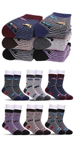 FNOVCO Girls Knee High Socks Kids Crazy Fun Gift Cute Animal Patterns Cotton Long Socks 6 Pairs