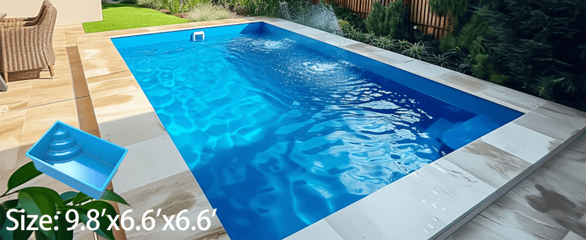 Fiberglass Pool Shells for Inground Pools | Fast Installation, Saltwater & Weather Resistant Rectangular 14ft x 7.4ft x 4.6ft