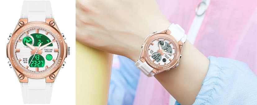 findtime Womens Digital Watch Sport Waterproof Watch Analog Military Tactical Watches LED Backlight Alarm Stopwatch Wrist Watches