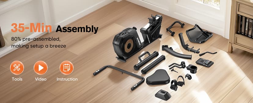 pooboo Recumbent Exercise Bike, Stationary Bikes for Home with Arm Exerciser, Magnetic Recumbent Bike with Ergonomic Backrest & Comfortable Seat, Smart APP, Pulse Sensor, 400LBS Weight Capacity