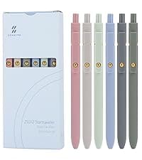 Ddaowanx Gel Pens, 6 Pcs 0.5mm Quick Dry Black Ink Pens Fine Point Smooth Writing Pens, Cute Office School Supplies Gifts for Women