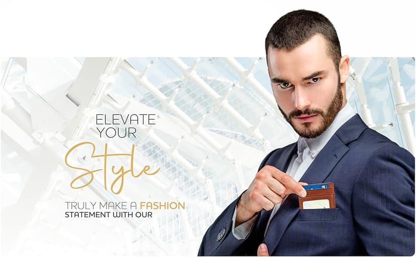 Claasico Money Clip Leather Wallet For Men Slim Front Pocket RFID Blocking with Super Strong Magnetic