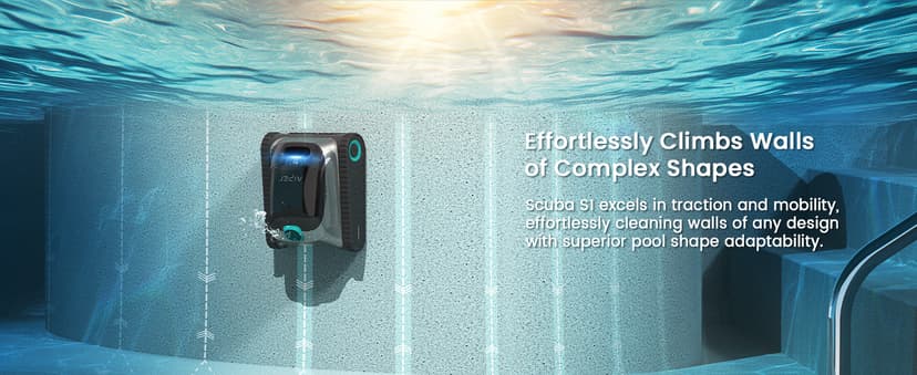 Aiper Scuba S1 Robotic Pool Cleaner – 4500GPH Suction, Wall & Waterline Cleaning, 4 Modes, Smart Wavepath Navigation, 150-Min Runtime, Pool Vacuum for Inground Pools