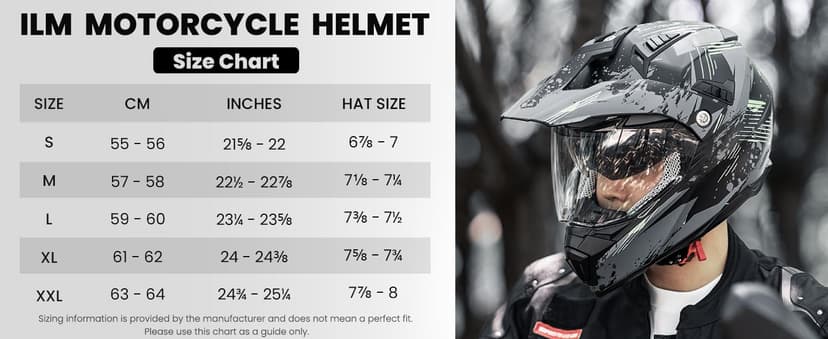 ILM Off Road Motorcycle Dual Sport Helmet Full Face Sun Visor Dirt Bike ATV Motocross Casco DOT Certified Model 606V