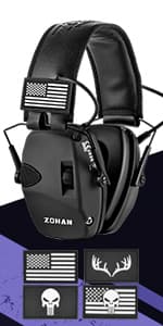 ZOHAN Electronic Shooting Earmuffs, Hearing Protection Shooters, NRR 23dB Noise Reduction Gun Range Ear Protection Headphones