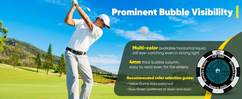 SlopeMaster ProGreen Reader - Golf Ball Marker with High Precision Green Reading Aid Golf Accessories for Men Women