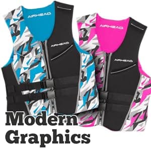 Airhead General Purpose Life Jacket for Adults & Kids - US Coast Guard Approved Life Vest for Men, Women, Youth, Child & Infant, Boating Safety PFD for Fishing & Swimming